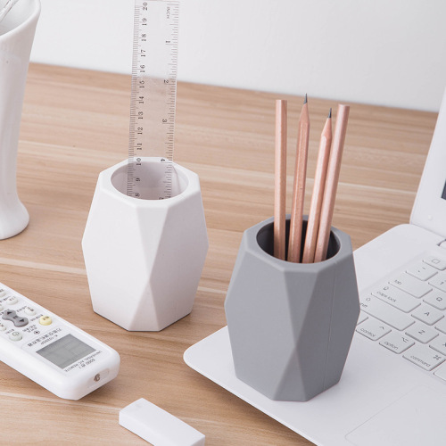 Geometry pen holder makeup brush storage box desk waterproof pen holder brush eyeliner shadow brush brow pen bucket desk storage bucket