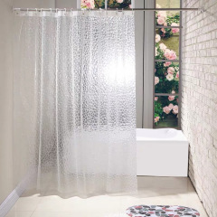 スポット配送 3D ウォーターキューブ半透明シャワーカーテン防水カーテン粘着防止肥厚防カビカーテン浴室