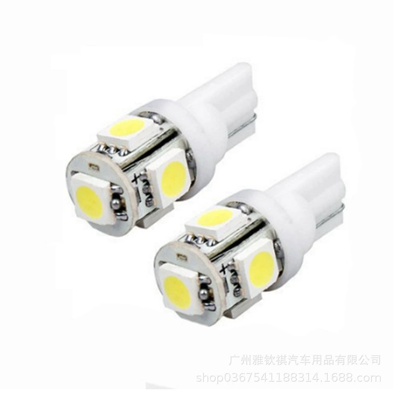 Автомобильная лампа T10 5050 5smd 5W5, светодиодная лампа для номерного знака, мотоциклетного руля, 12В, светодиодный свет для автомобиля.