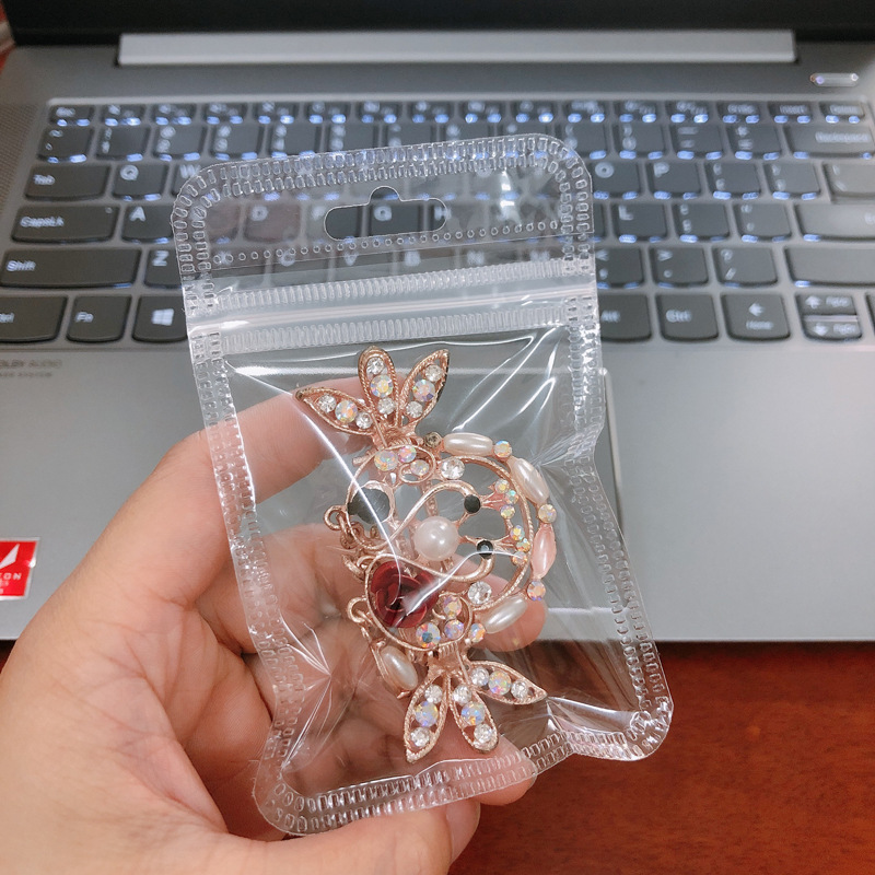 现货自封口透明袋 耳饰首饰小饰品包装袋双面透明塑料袋胶尼龙袋