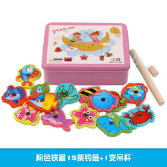 Magnetic iron box, 15 pieces, fishing game, children's early education, brain development training, parent-child interaction, role-playing game, wholesale