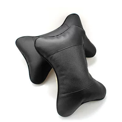 Direct selling car headrest neck pillow leather car headrest car pillow car waist seat cervical pillow pillow (Headrest) - black