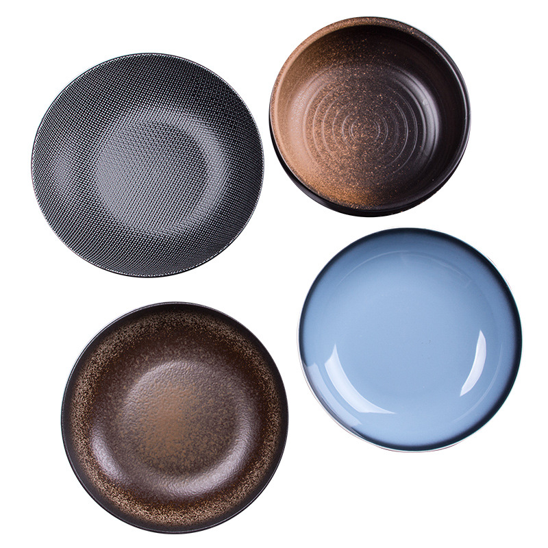 Gran cubertería de cerámica plato de cena occidental redondo plato hondo