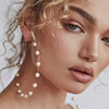 Accessory, trend fashionable earrings from pearl, ring, European style