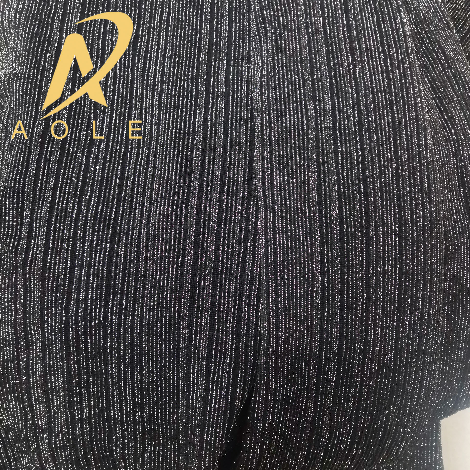 尼龙锦纶针织面料 竖条纹金银丝布料 四面弹服装连衣裙面料