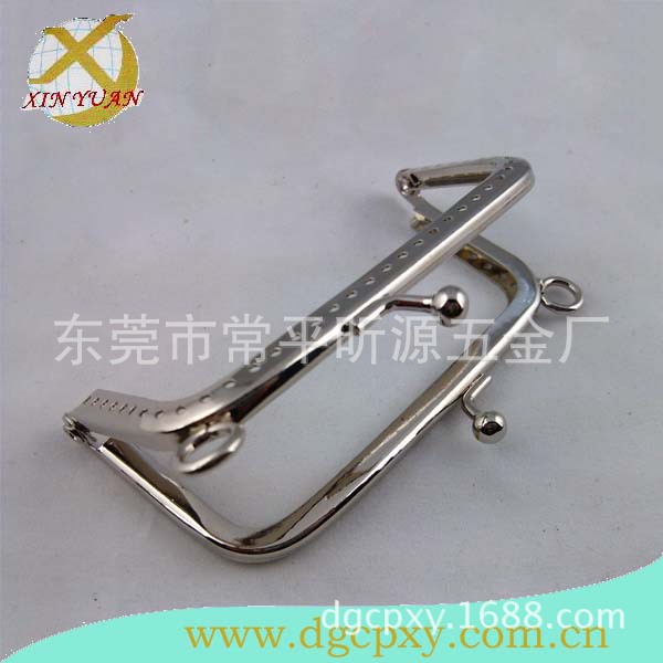 厂家供应DIY手工包配件，针孔圆角铰，元珠双圈五金夹