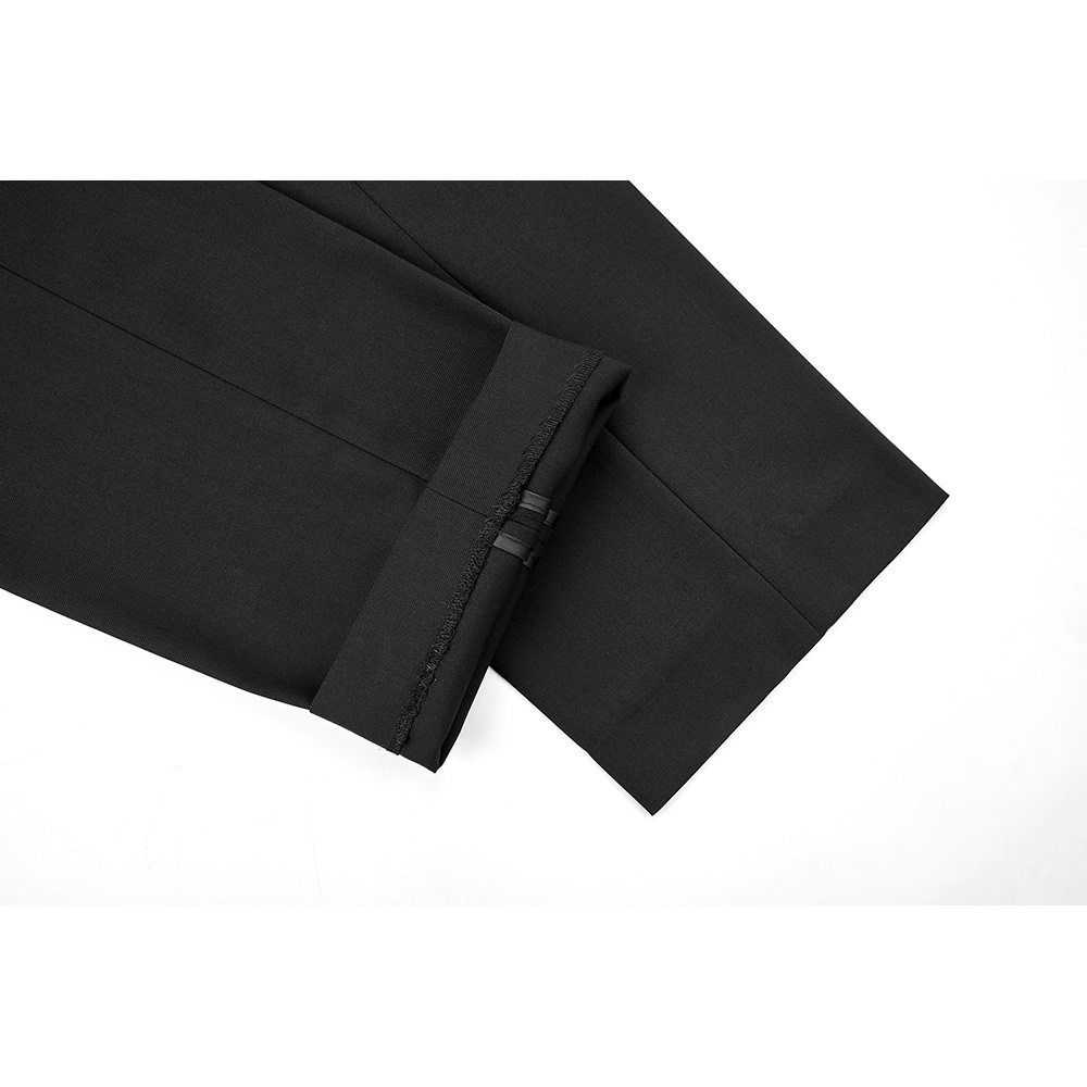Pantalones casuales de negocios de los hombres de la carrera de primavera sin hierro pantalones de traje de hombre negro gris azul vino rojo image 5