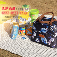跨境大容量便攜手提牛津布便當包美式時尚母嬰女士印花保溫袋