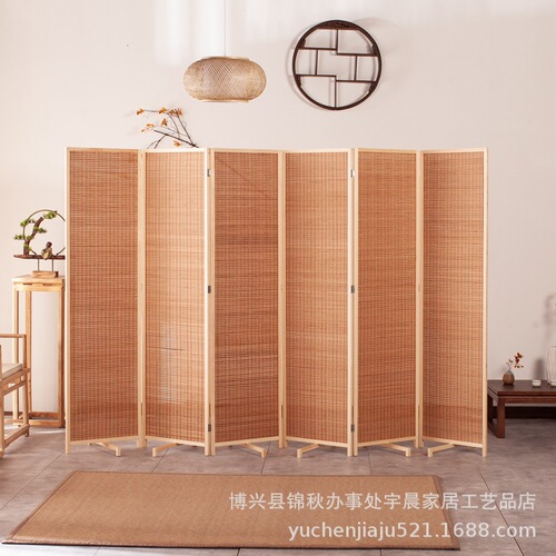 Factory Direct Hotel Living Room Office Fashion Pine Bamboo Slats 1.8*50 Partition Screen