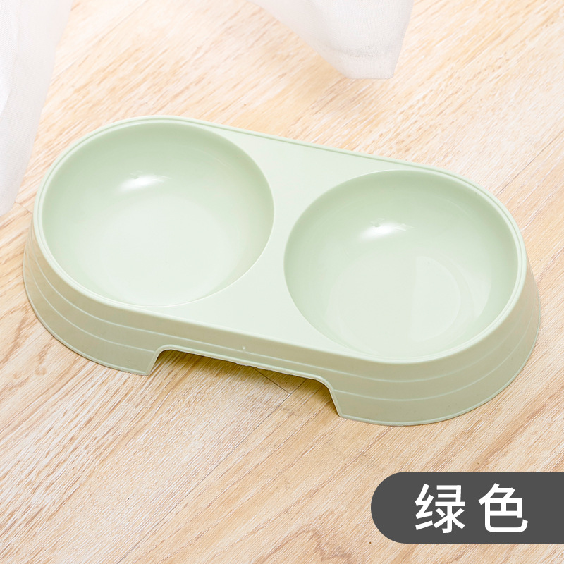 Fábrica puede personalizar pequeñas mascotas de color macarón doble tazón de agua de gato nórdico tazón de plástico para gatos artículos de mascotas