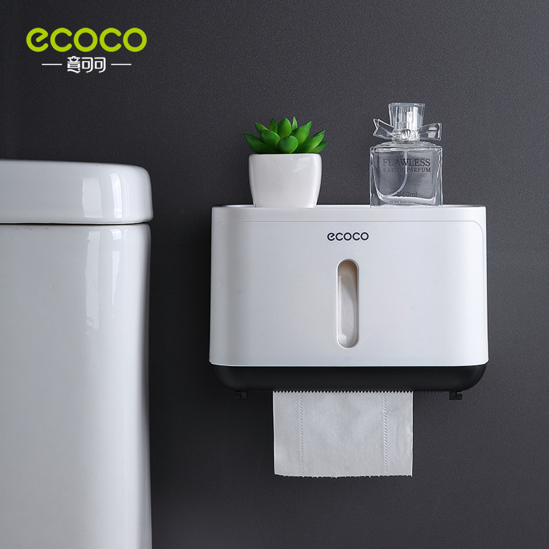 Titular caja de pañuelos de papel higiénico montada en la pared sin punzonado multifuncional estante de almacenamiento de papel higiénico rollo de papel titular
