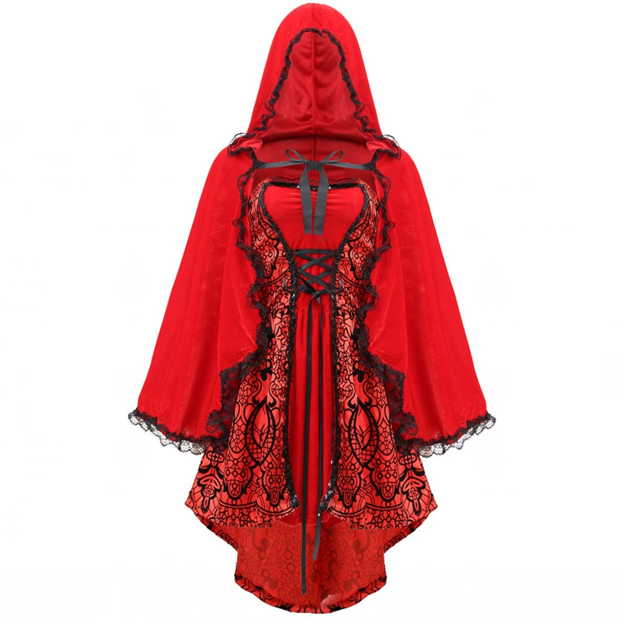 Красный riding hood, длинный плащ, платье, Хэллоуин, выпускной