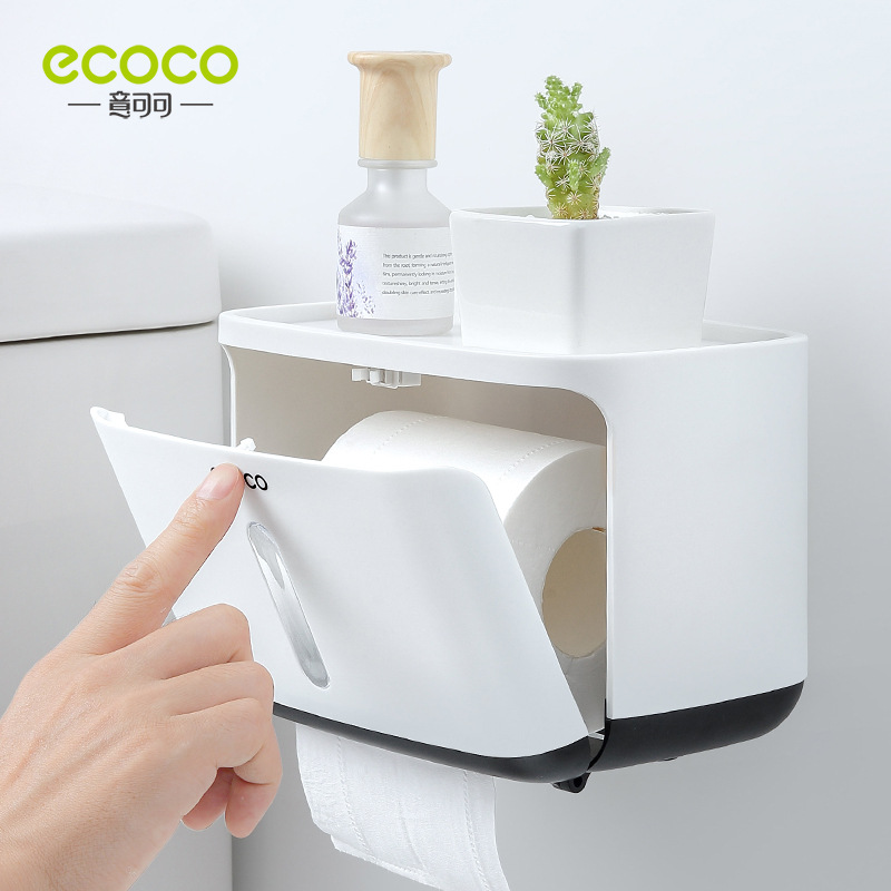 Titular caja de pañuelos de papel higiénico montada en la pared sin punzonado multifuncional estante de almacenamiento de papel higiénico rollo de papel titular