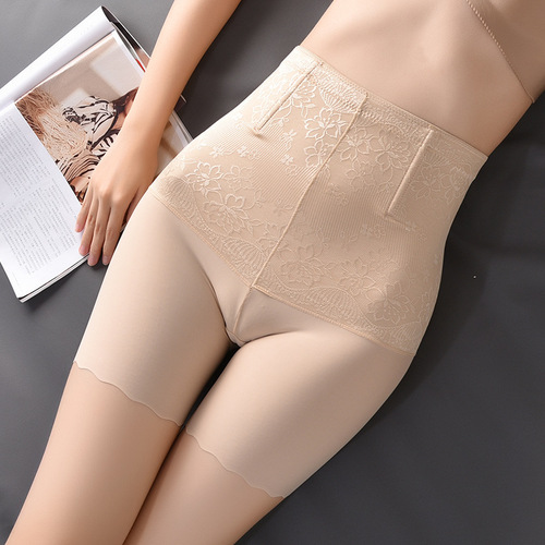 Thin large size high waist shaping boxer briefs postpartum body shaping waist shaping butt lifting body shaping anti-exposure leggings