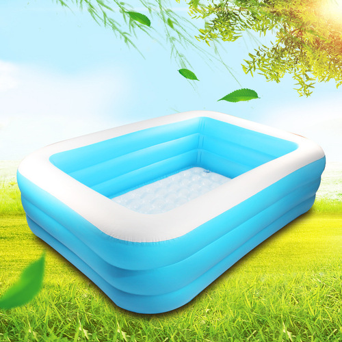  New Blue and White Large Swimming Pool Children's Inflatable Swimming Pool Thickened Home Portable Bubble Bottom Pool