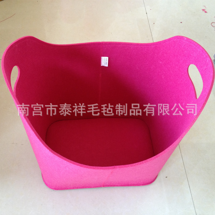 提篮毛毡篮子 手提羊毛毡置物篮 收纳 购物 毛毡包篮子