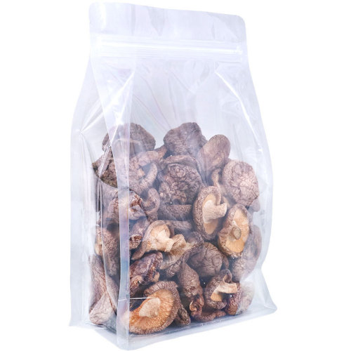 Transparent eight-sided sealing bag plastic sealed zipper bag self-standing food packaging bag frosted self-sealing bag printing