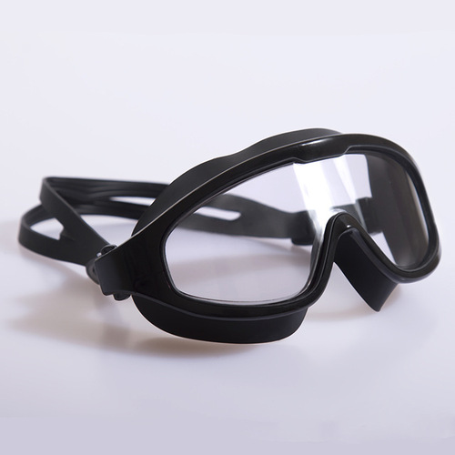 Boxed large-frame protective swimming goggles, myopia swimming goggles, anti-UV, anti-fog swimming goggles, silicone, 150~900 optional
