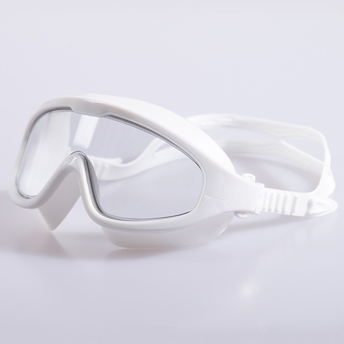 Boxed large-frame protective swimming goggles, myopia swimming goggles, anti-UV, anti-fog swimming goggles, silicone, 150~900 optional