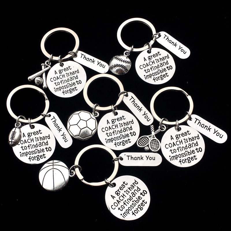 Football Basketball Football Coach Graduation Gift A great Stainless Steel Engraving Keychain Football Basketball Football Coach Graduation Gift A great Stainless Steel Engraving Keychain