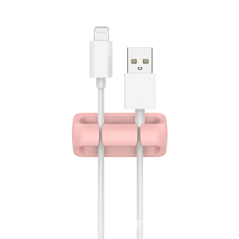 Enrollador de silicona cable de alimentación de escritorio Cable de almacenamiento de alambre clip de cable de datos organizador de cable Tarjeta de cable de soporte autoadhesivo