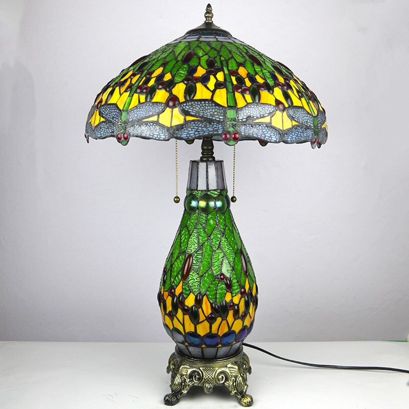 Tiffany Lighting Retro Lamp Bedside Hotel Home Office Desk Lamp Night Light Eye Protection Desk Full Spectrum