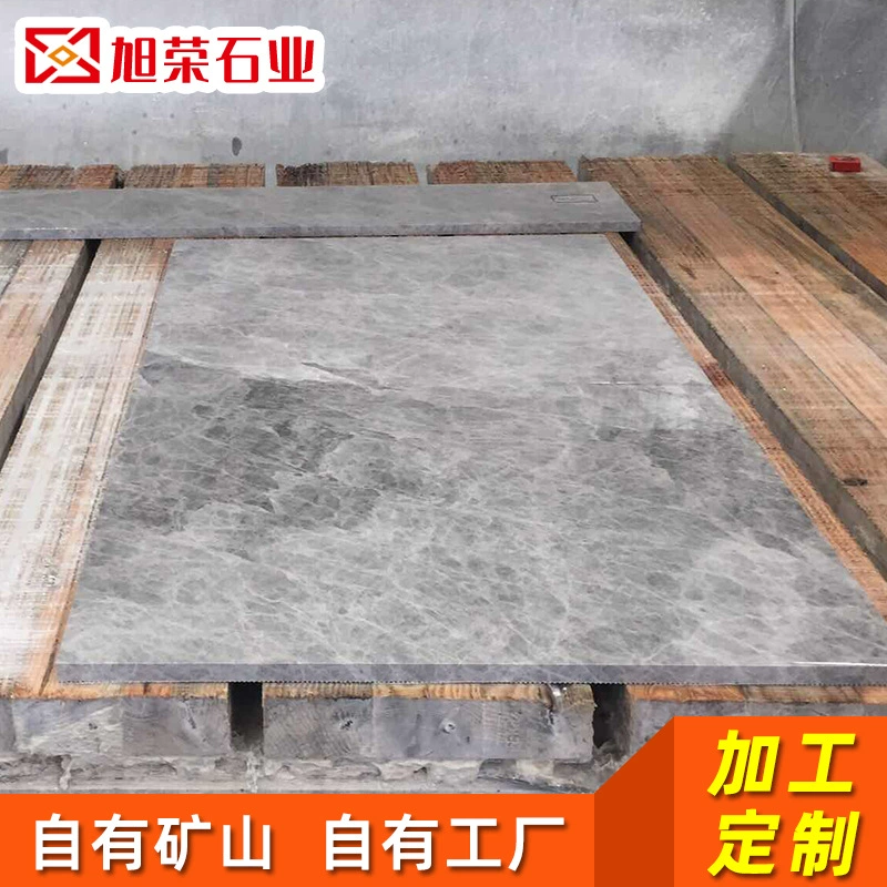 Cross -border natural marble Hermes Gray Window Stone Rock Board Background Wall Villa Hotel Category Luxury Stone