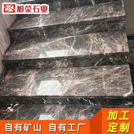 天然大理石板意大利灰精品石材定 做背景墙楼梯踏步台面板板墙面