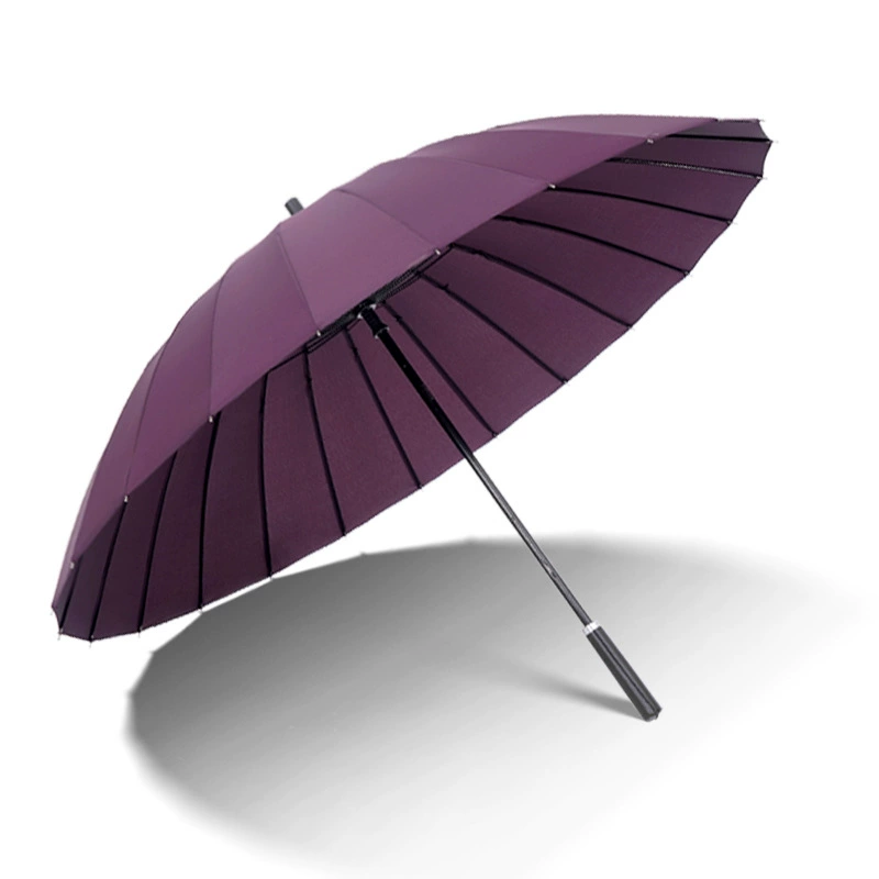 24 Bone straight pole umbrella resistance wind and wind, increase the long -handle umbrella double -man -bending business men and women's anti -strict rainstorm, wholesale
