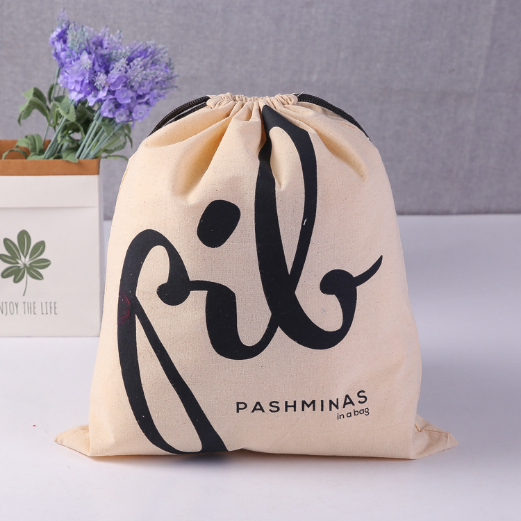 空白帆布束口袋印刷logo 棉布抽绳防尘袋 拉绳束口收纳袋子现货