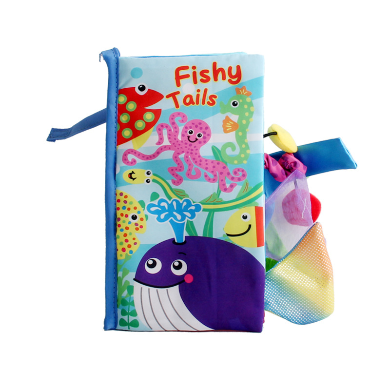 Educación temprana de los niños cola animal educativo papel de llamada bebé libro de tela Selva Marina granja variedad de animales exportación opcional