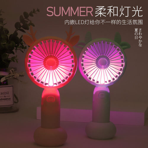 Handheld small fan mini usb charging student portable cartoon small office large wind fan factory
