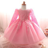 Dress with bow, lace small princess costume, suitable for import, long sleeve