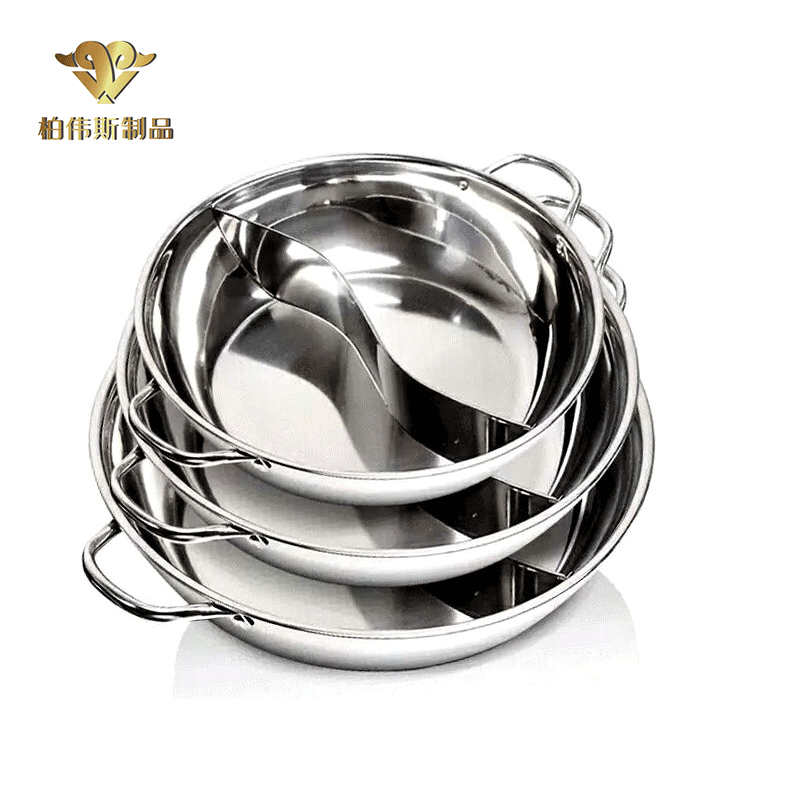 304 stainless steel hot pot dry pot Mandarin duck pot mother and child pot 36cm induction cooker hot pot hotel hot pot shop