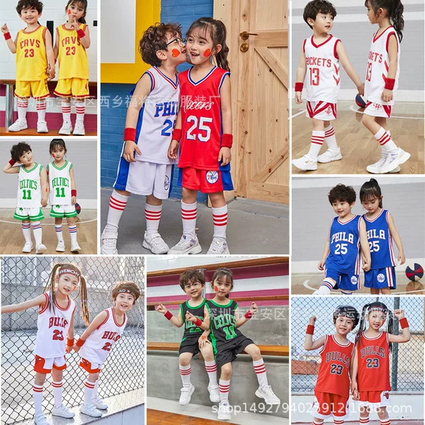 Long-Term Spot Warriors Lakers Kobe James Raptors Bulls Children's Basketball Uniforms Jerseys Toddler Performance Uniforms