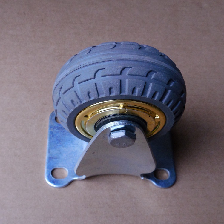 4寸镀金橡胶脚轮 双轴承定向镀金橡胶脚轮 高弹力镀金橡胶脚轮