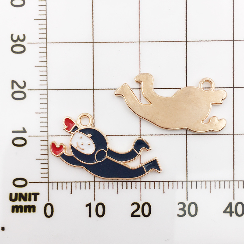 DIY aleación joyería goteo aceite astronauta estrella Luna colgante 1 collar pulsera pendientes accesorios colgante