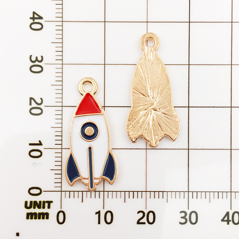 DIY aleación joyería goteo aceite astronauta estrella Luna colgante 1 collar pulsera pendientes accesorios colgante