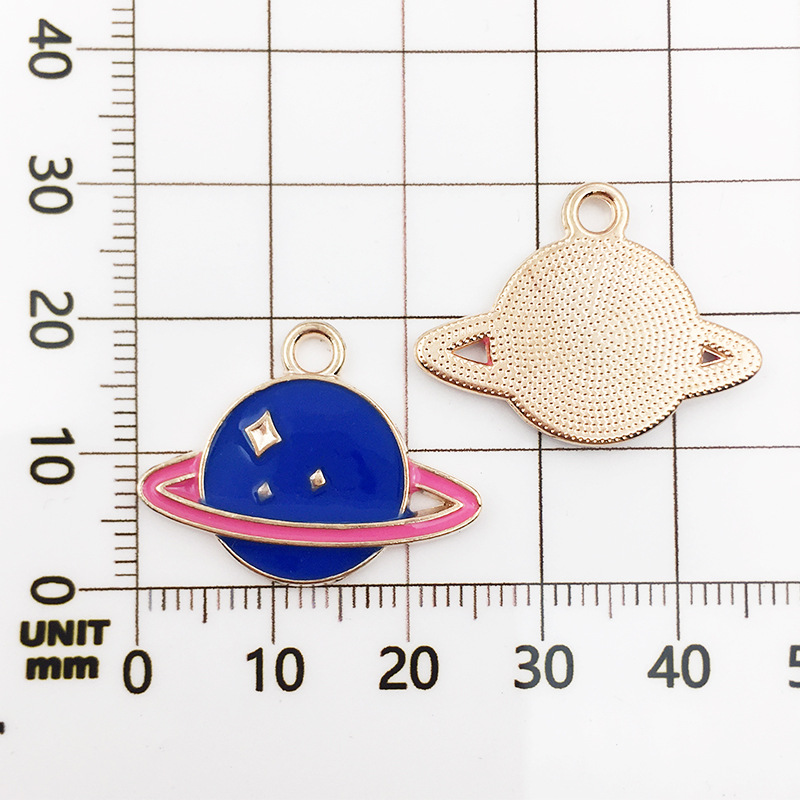 DIY aleación joyería goteo aceite astronauta estrella Luna colgante 1 collar pulsera pendientes accesorios colgante