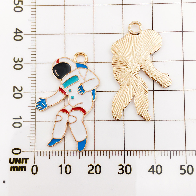 DIY aleación joyería goteo aceite astronauta estrella Luna colgante 1 collar pulsera pendientes accesorios colgante