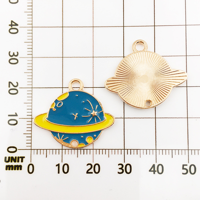 DIY aleación joyería goteo aceite astronauta estrella Luna colgante 1 collar pulsera pendientes accesorios colgante