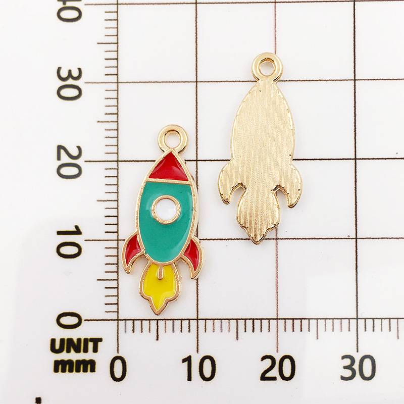 DIY aleación joyería goteo aceite astronauta estrella Luna colgante 1 collar pulsera pendientes accesorios colgante