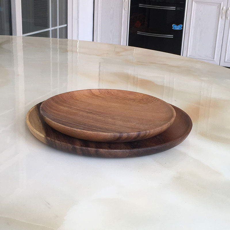 Directo de fábrica madera disco retro fruta bandeja de madera maciza plato placa LOGO gran cantidad reserva Congoyu