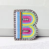 Brooch with letters, universal pin, accessory, European style, with embroidery, wholesale