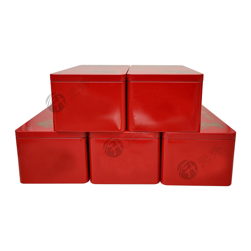 Wolfberry Tinplate Box Wholesale Red Large Rectangular Exquisite Gift Box Dessert Bubble Bag Tea Packaging