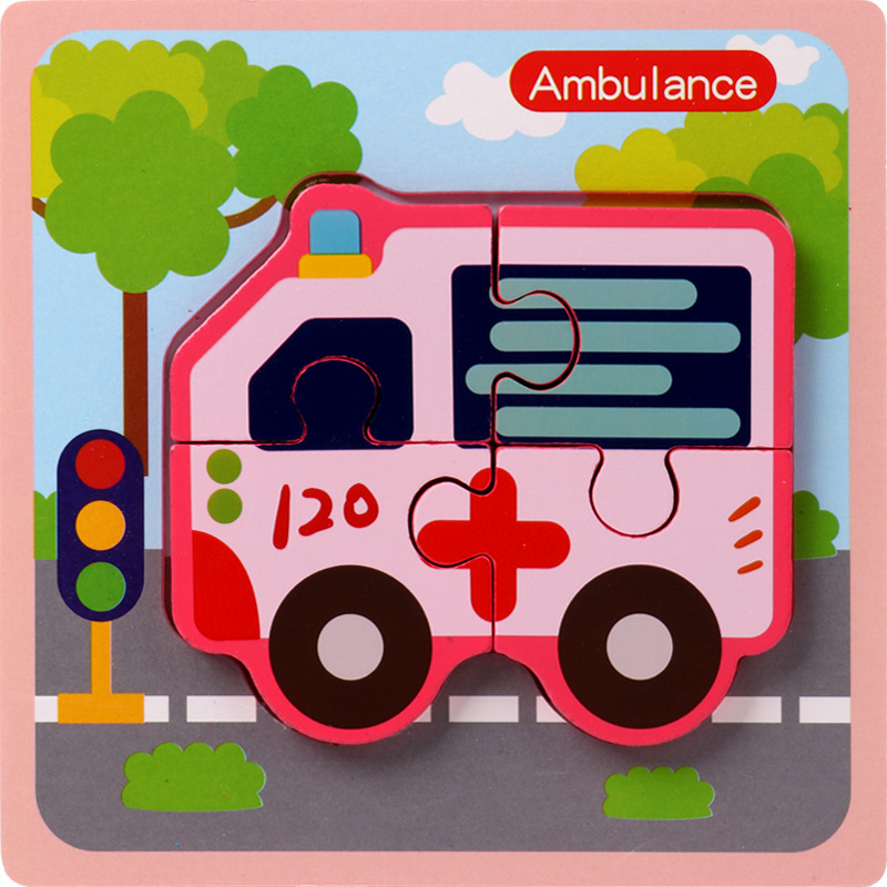 Animal rompecabezas tridimensional rompecabezas infantil bebé de mano a juego de Madera Juguetes Educativos de educación temprana 1-2-3-4 años