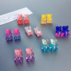 Hand -made earrings Beloed Bear Fund Sugar Earrings Girl Cute Tong Fun Feng Soft Girl Colored Candy Ear Cycles