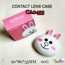 CA2136韩国卡通LINE大眼青蛙隐形眼镜盒 美瞳护理水盒 伴侣盒批发