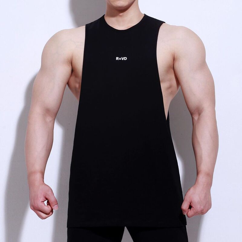 Broken Size Fitness Vest Men's Solid Color Casual Wide Shoulder Sleeveless T-shirt Elastic Breathable Training Clothes Brothers Sports Top