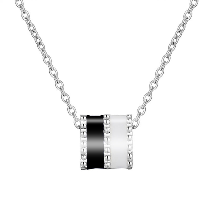 S925 plata tiktok Venta caliente pequeño collar de la cintura cadena clavícula femenina perlas colores colgante Internet Celebrity nuevo regalo cumpleaños